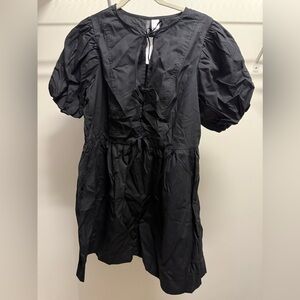 Black dress with puffy sleeves